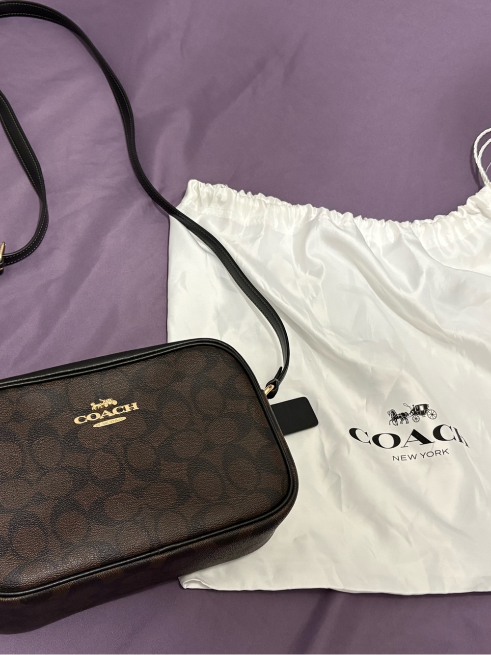 Coach signature logo camera bag